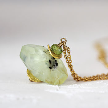 Green Prehnite Necklace In Silver Or Gold, 7 of 11