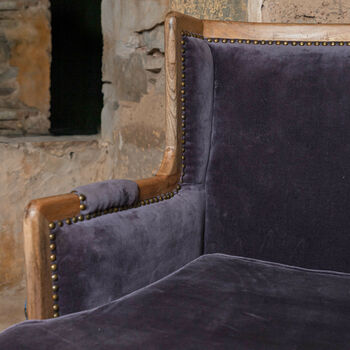Charcoal Grey Camden Velvet Armchair, 2 of 8