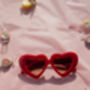 Red Chunky Oversized Heart Sunglasses, thumbnail 3 of 6