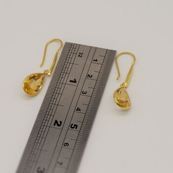 Citrine Sterling Silver Drop Earrings, 11 of 12