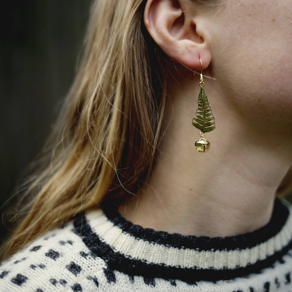 Christmas Tree And Bell Gold Plated Earrings, 1 of 12