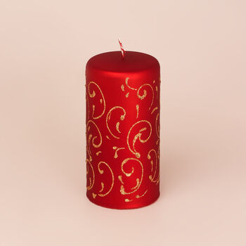 Red Gold Spark Candle By G Decor, 3 of 6