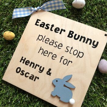 Personalised Easter Bunny Stop Here Sign, 4 of 4