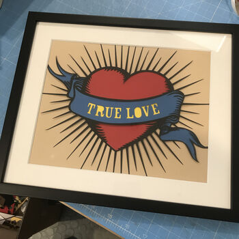 Valentine's Tattoo Heart Papercut Art, 3 of 5