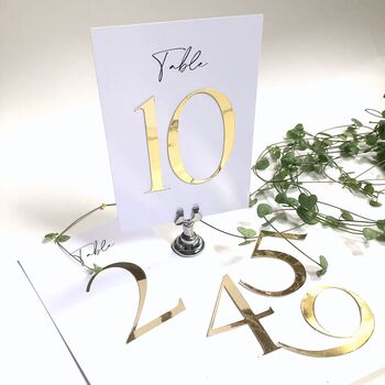 Modern Wedding Table Numbers Gold Or Silver Foil, 2 of 12