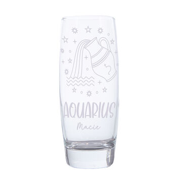 Personalised Engraved Star Sign Hi Ball Glass, 9 of 12