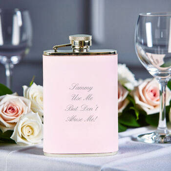 Personalised Pink Hip Flask – Christmas Edition, 2 of 4