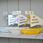 Personalised Golden 50th Anniversary Sail Boat Card, thumbnail 3 of 7