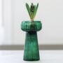 Rich Green Ribbed Hyacinth Vase, thumbnail 5 of 5