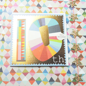 Gold Foiled Number Ten Card, 4 of 5