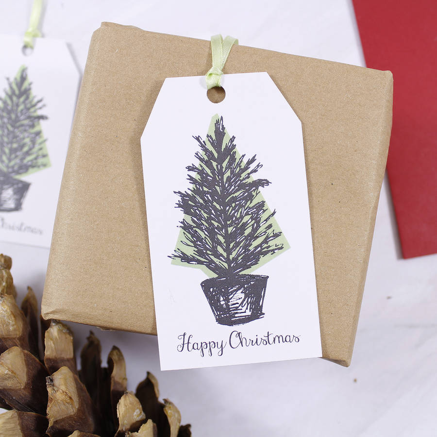 'happy Christmas' Tree Gift Tag By Olivia Ltd