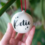 Personalised Ceramic Bauble With Stars, thumbnail 1 of 6