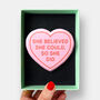 She Believed She Could Heart International Women's Day Iced Biscuit Letterbox Gift, thumbnail 1 of 8