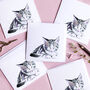 Inky Kitten Blank Greeting Card, thumbnail 2 of 4