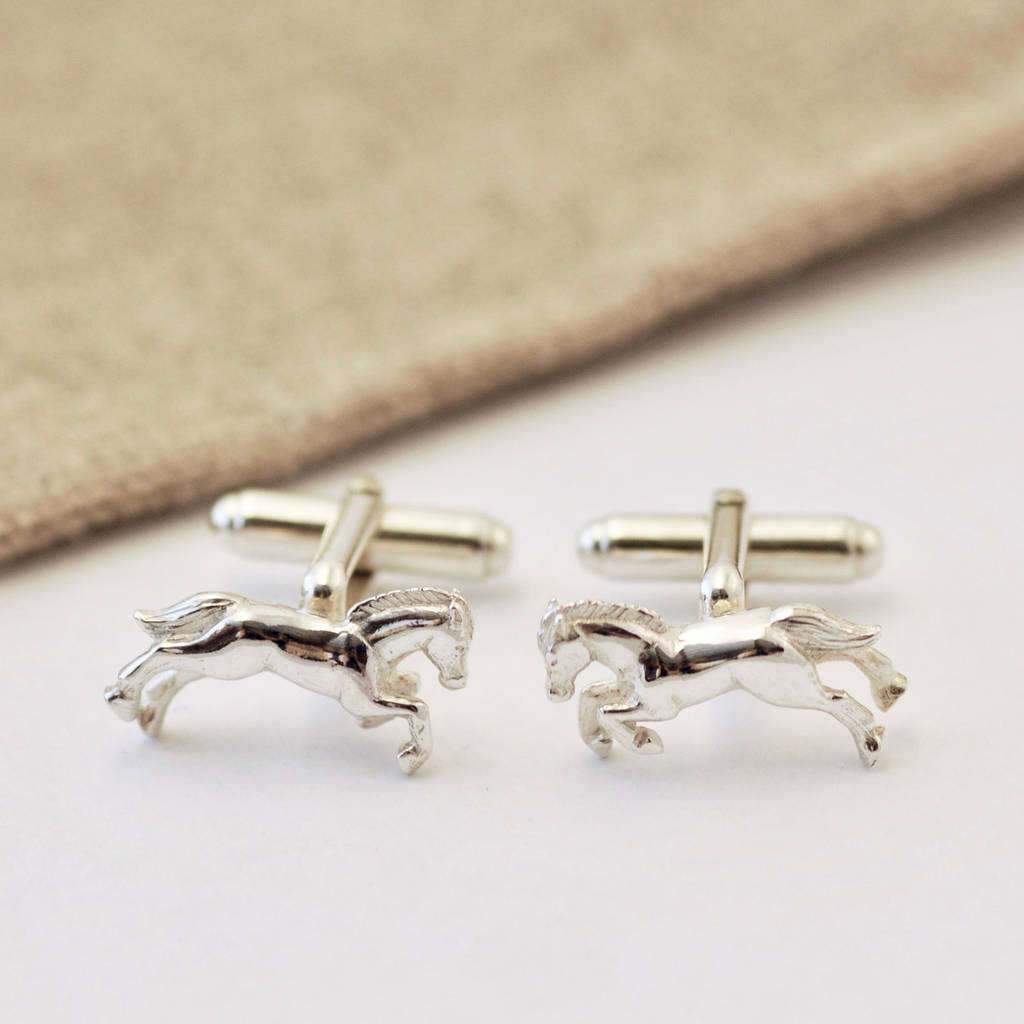 Image of Sterling Silver Horse Cufflinks, Silver