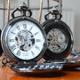 Black Personalised Twin Opening Pocket Watch, thumbnail 2 of 6