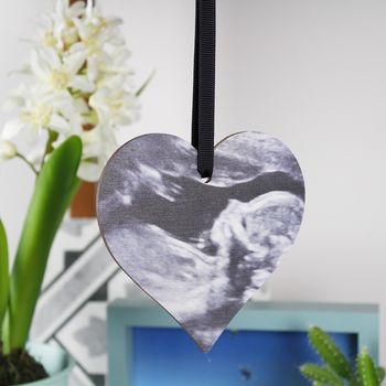 Baby Scan Photo Heart Decoration For Mums To Be, 3 of 9