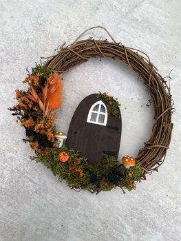 Autumn Dried Flower Fairy Door Decor, 3 of 4