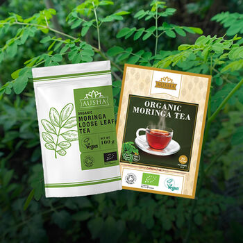 Ausha Organic Moringa Loose Leaf Tea 100g For Wellness, 7 of 12