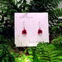 Poppy Red Flower Drop Earrings, thumbnail 4 of 7