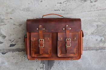 Personalised Handmade Leather Laptop Bag / Gift For Him, 6 of 12