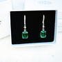 Blue Or Green Crystal Droplet Earrings, thumbnail 2 of 4