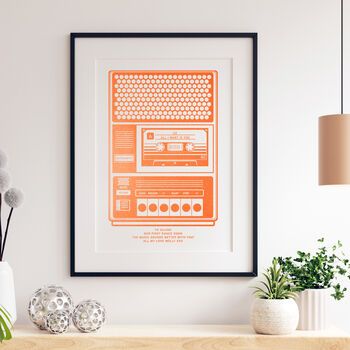 Personalised Favourite Song Music Cassette Player Print, 4 of 4