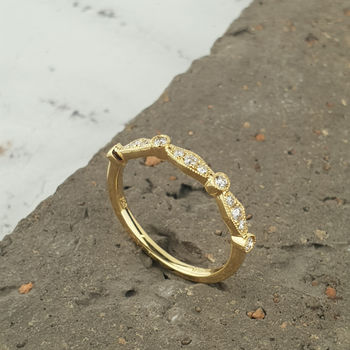 18ct Gold Diamond Set Delicate Eternity Ring, 6 of 7