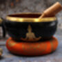 Large Buddha Singing Bowl Set Black/Orange 14cm, thumbnail 5 of 7