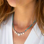 Athena Turquoise And Carnelian Silver Necklace, thumbnail 3 of 11