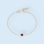 Genuine Garnet Cz Bracelet In 18ct Gold Plated Silver, thumbnail 6 of 7