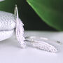 Sterling Silver Curved Feather Earrings, thumbnail 4 of 7