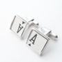 Playing Cards Silver Cufflinks, thumbnail 4 of 4