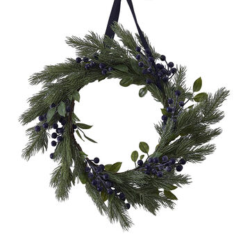 Foliage Christmas Wreath With Sloe Berries, 2 of 3