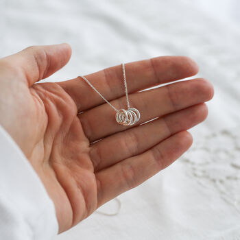 Tiny Rings Necklace In Sterling Silver, 11 of 11