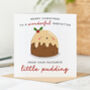 'From Your Little Pudding' Babysitter Christmas Card, thumbnail 1 of 3