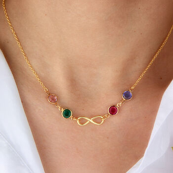 Infinity Family Birthstone Necklace, 5 of 11