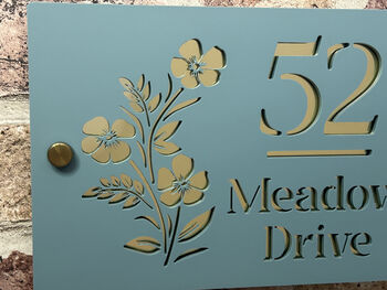 Personalised Buttercup Meadow Design House Sign Acrylic, 2 of 6