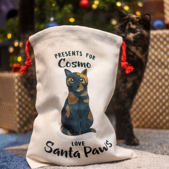 Personalised Cat Christmas Sack Small, 8 of 11