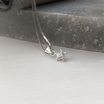 Sterling Silver Crystal Star Necklace, 3 of 6