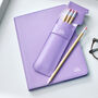 Monogram Leather A5 Notebook And Pencil Case Set, thumbnail 3 of 9