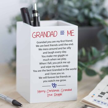 Personalised Daddy And Me Poem Pencil Pot, 2 of 3