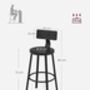 Set Of Two Bar Stools High Seat Backrest Industrial, thumbnail 11 of 12