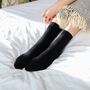 Ribbed Cuff Women's Bed Socks – Black, thumbnail 1 of 6
