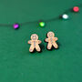 Gingerbread Man Christmas Earrings, thumbnail 2 of 2