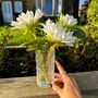 White Flower Stems In Glass Vase, thumbnail 1 of 3