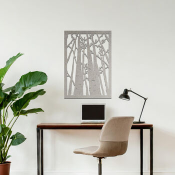 Modern Metal Forest Wall Art Panel For Living Room Bedroom Or Hallway Decor, 6 of 11