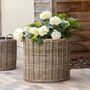 Round Rattan Planter With Handles, thumbnail 3 of 4