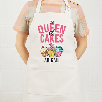 Personalised Queen Of Cakes Apron – Baking Gift For Her, 2 of 2