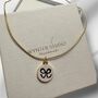 Bow Ribbon Enamel 18ct Gold Plated Necklace, thumbnail 2 of 2